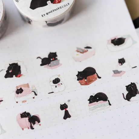Washi tape Mocha - I Am Not Lazy... - 4 - Moonaries illo - Tidformera