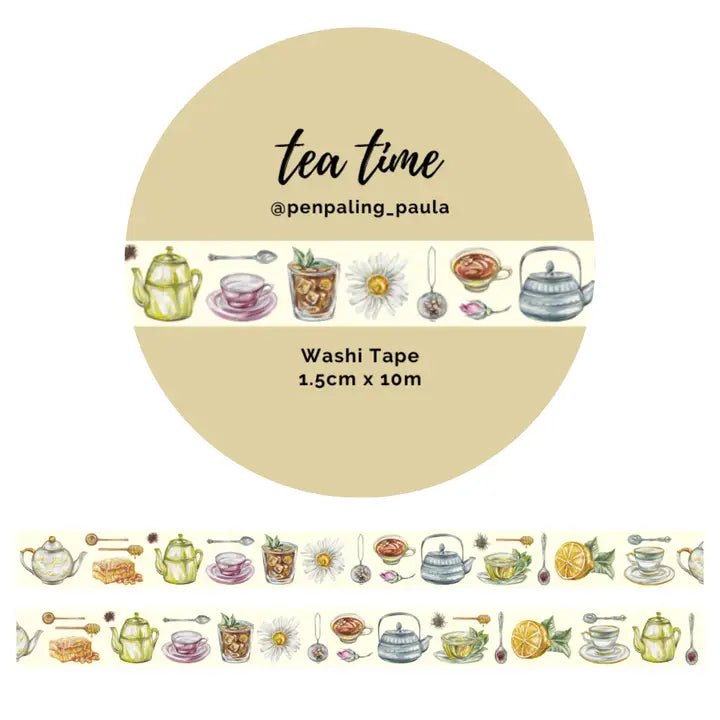 Washi tape Penpaling Paula - 15 mm - Tea time - 1 - Penpaling Paula - Tidformera