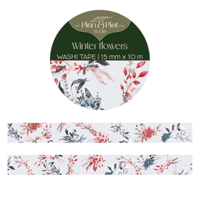 Washi tape Plan & Plot - 15 mm - Winter flowers - 1 - Plan & Plot Studio - Tidformera