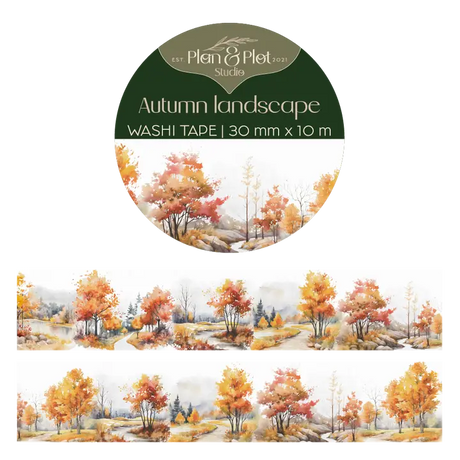 Washi tape Plan & Plot - 30 mm - Autumn Landscape - 1 - Plan & Plot Studio - Tidformera