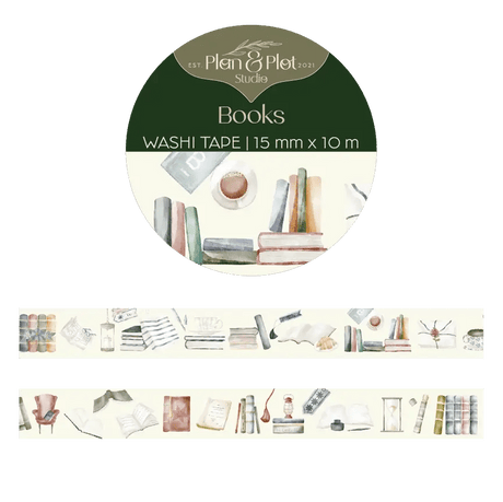 Washi tape Plan & Plot - Books 15 mm - 1 - Plan & Plot Studio - Tidformera