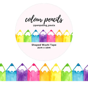 Washi tape - Shaped 20 mm - Colour Pencils - 1 - Penpaling Paula - Tidformera