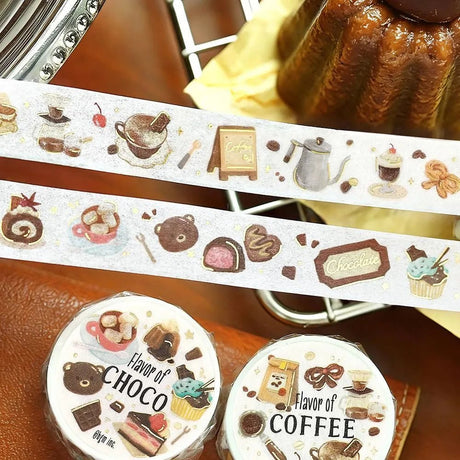 Washi Tape Tokimeki Flavor - Coffee - 4 - BGM - Tidformera