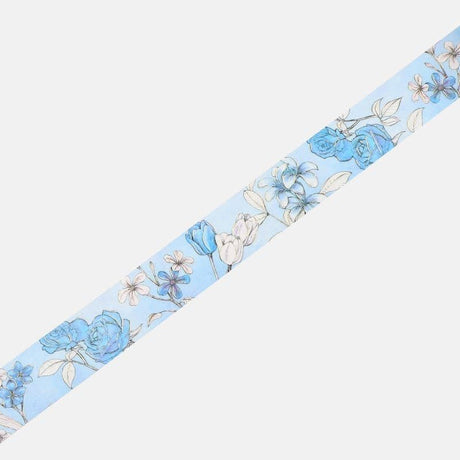 Washi tape Vackra blommor - Blue - 2 - BGM - Tidformera