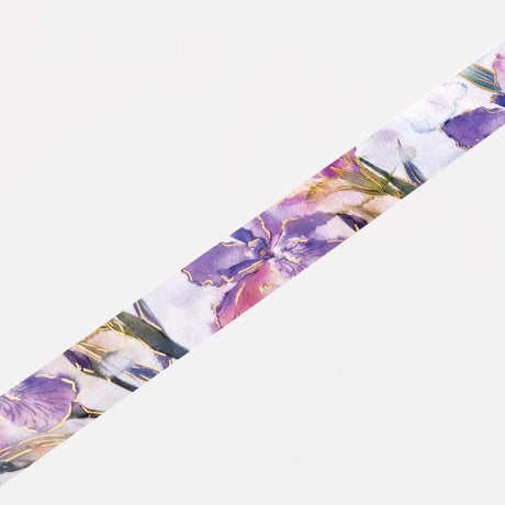 Washi Tape Watercolor Flower - Iris - 4 - BGM - Tidformera