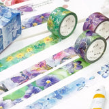 Washi Tape Watercolor Flower - Violet - 3 - BGM - Tidformera