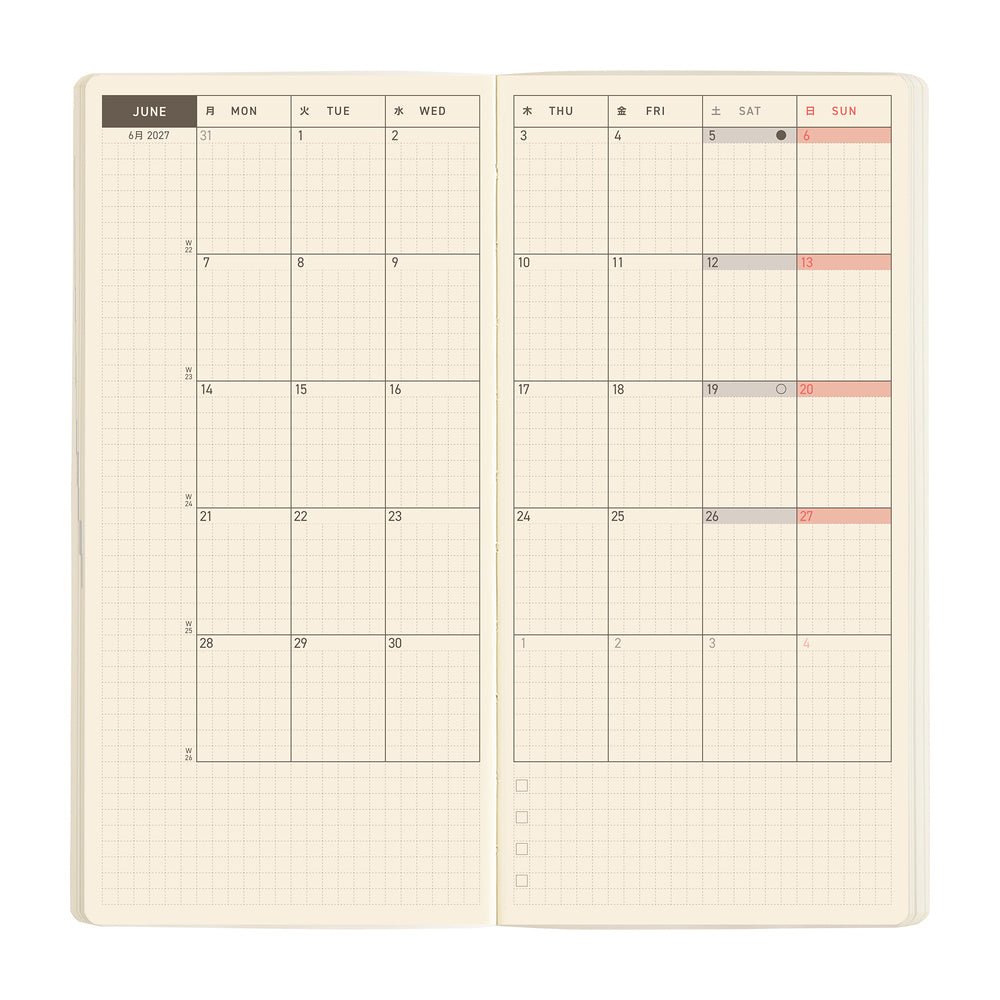 Weeks MEGA Sneaker: Mandarin Orange - 2027 - 6 - Hobonichi Techo - Tidformera