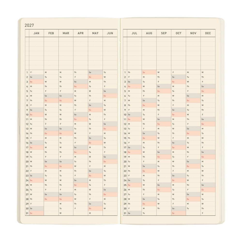 Weeks MEGA Sneaker: Mandarin Orange - 2027 - 4 - Hobonichi Techo - Tidformera