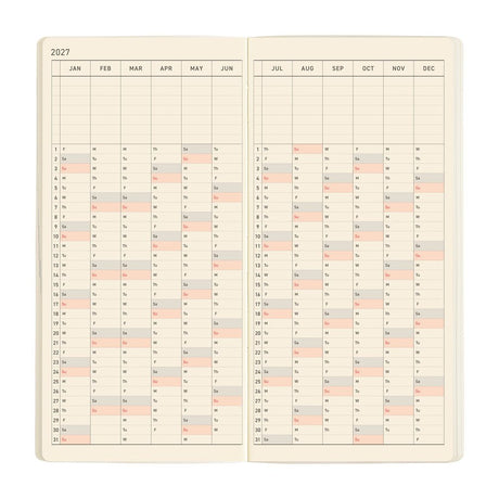 Weeks MEGA Sneaker: Mandarin Orange - 2027 - 4 - Hobonichi Techo - Tidformera