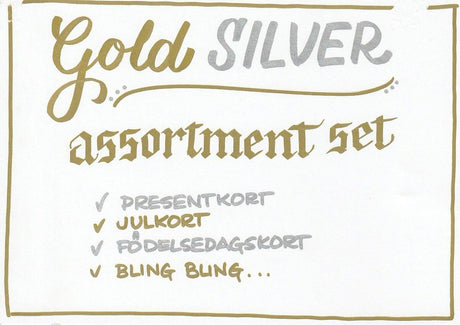 3-pack pennor som använts för att skriva Gold Silver assortment set. Fån Zig Kuretake.